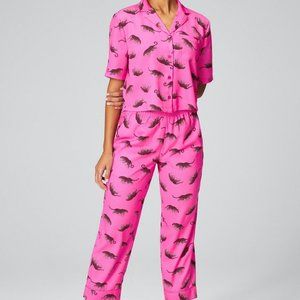 Fabletics EcoSatin Pink "Wild Hearts" Pajama Set